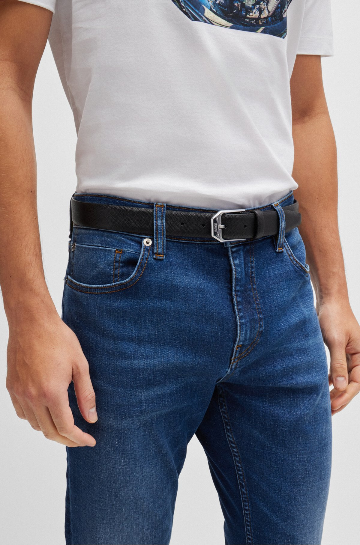 DELAWARE SLIM-FIT JEANS IN DARK-BLUE SUPER-SOFT DENIM - 5