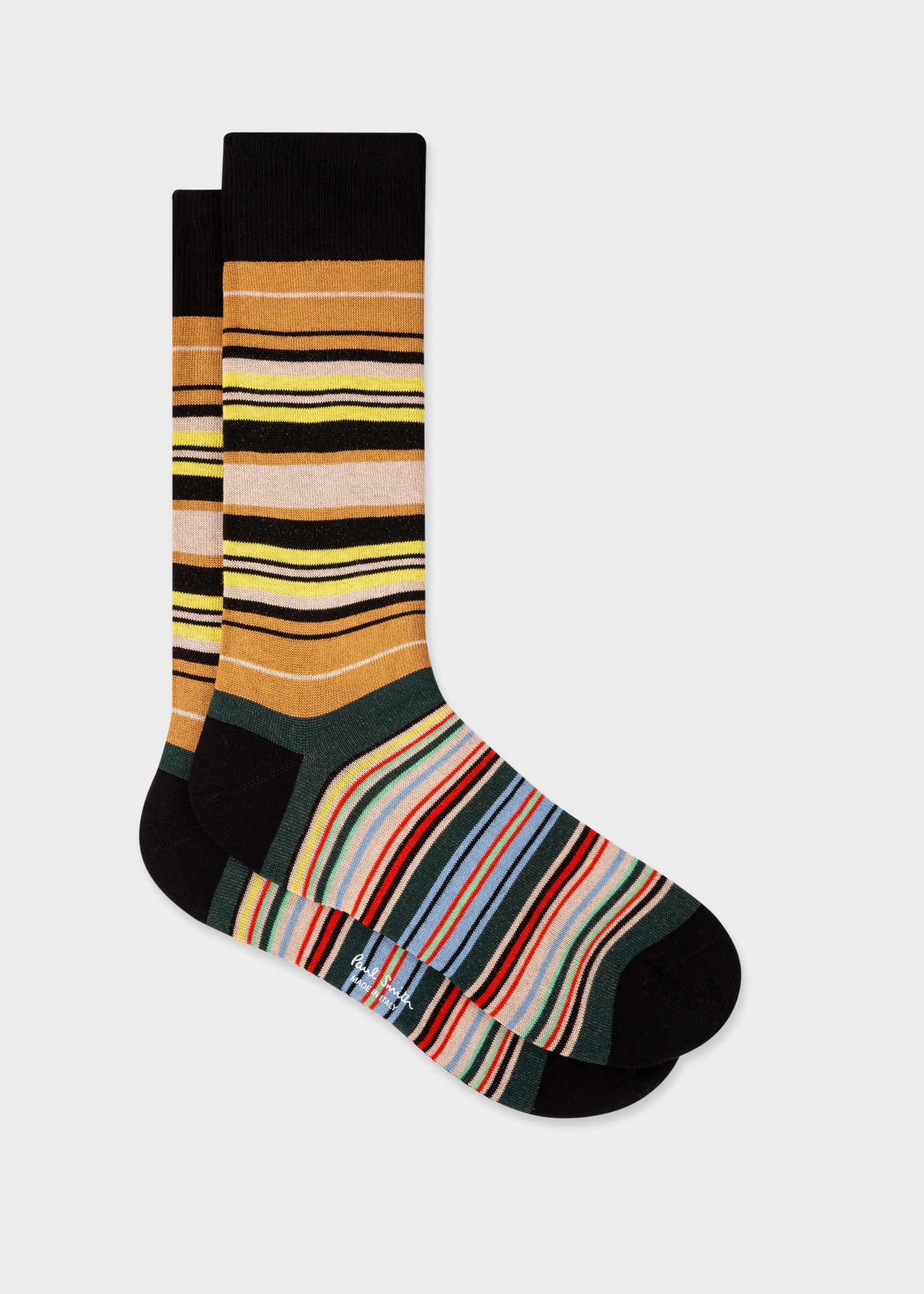 Black Mixed Stripe Socks - 1