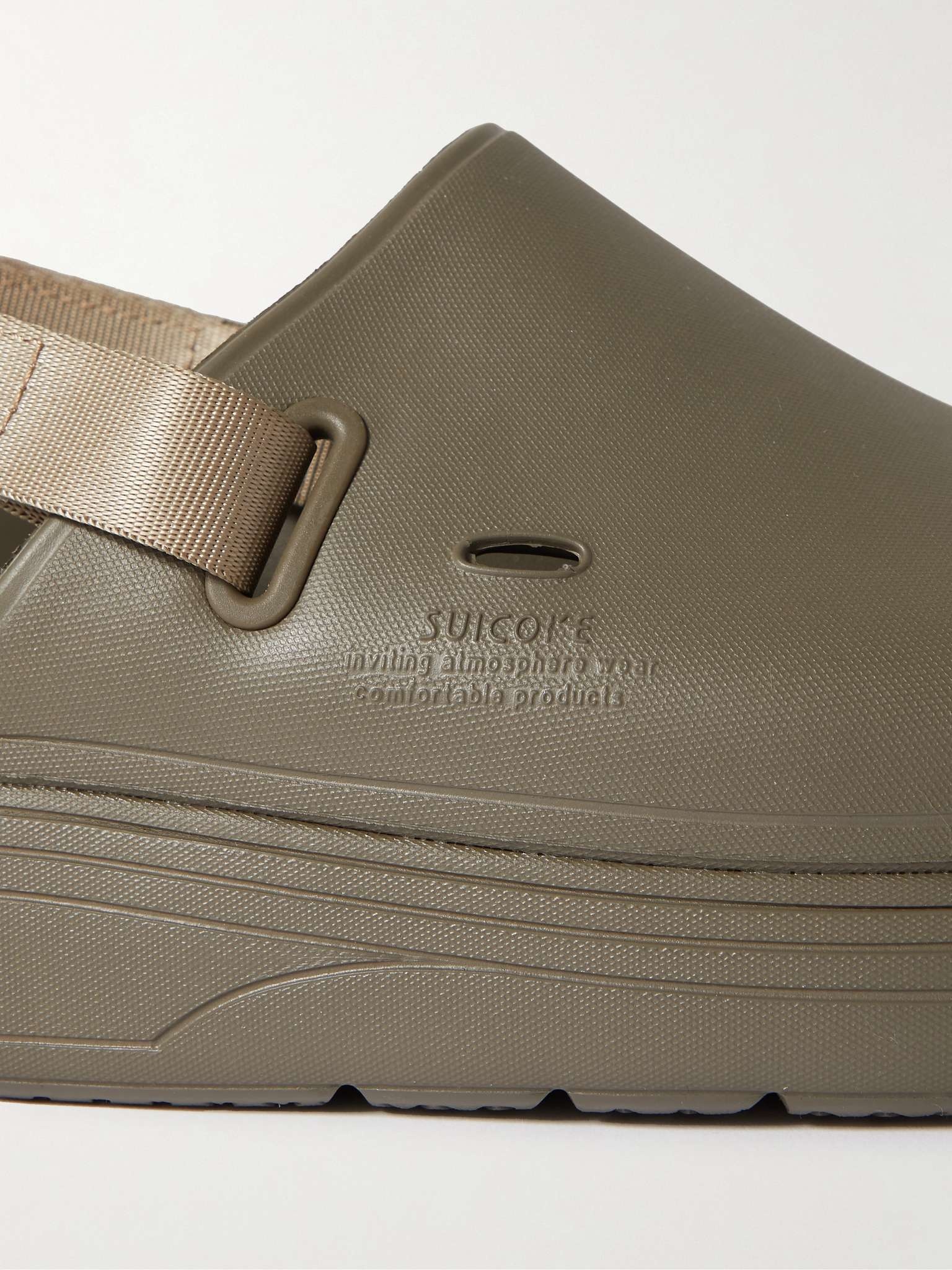 Webbing-Trimmed Rubber Mules - 7