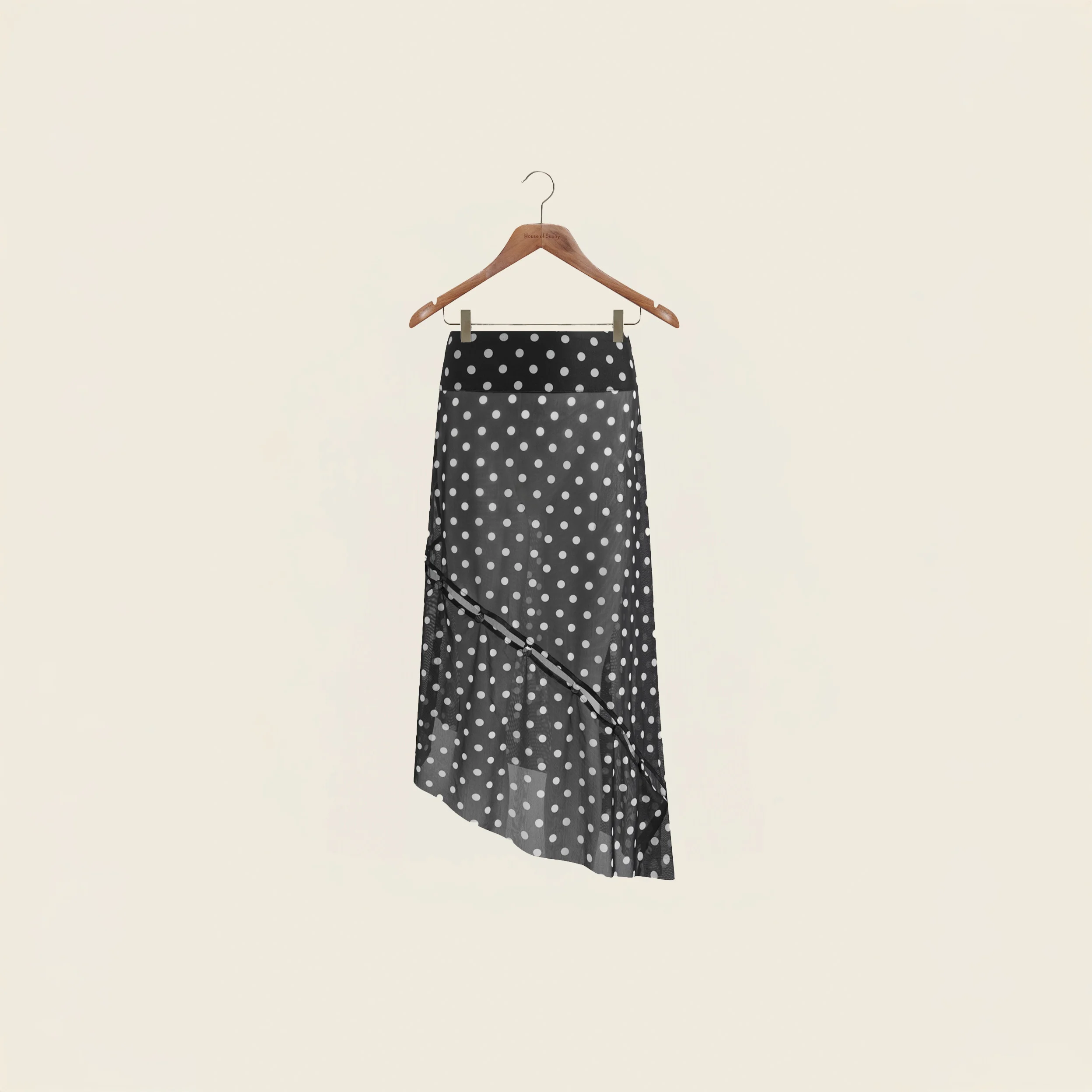 POLKA DOT MESH PRINTED SKIRT - 1