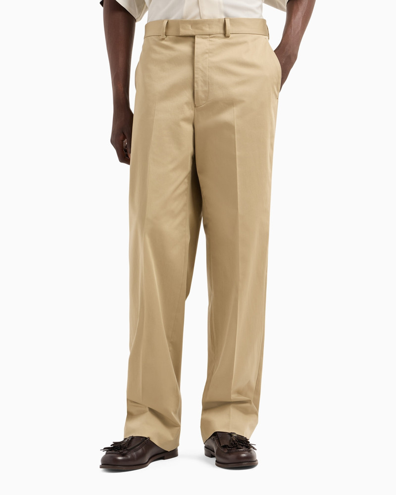 EMPORIO ARMANI VIRGIN WOOL SATIN TROUSERS outlook