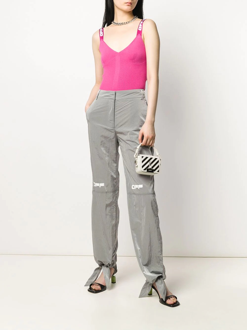 printed logo tie cuffs trousers - 2