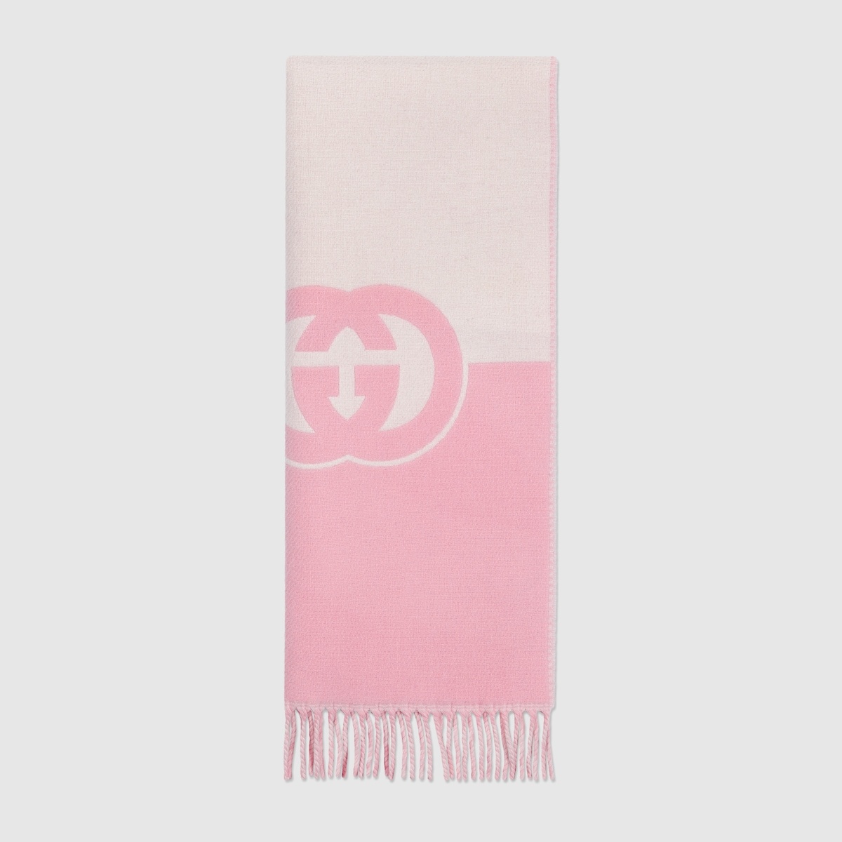 Wool cashmere scarf with Interlocking G - 1
