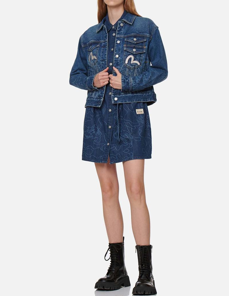 EVISU GRADATED LASER-PRINT DENIM JACKET outlook