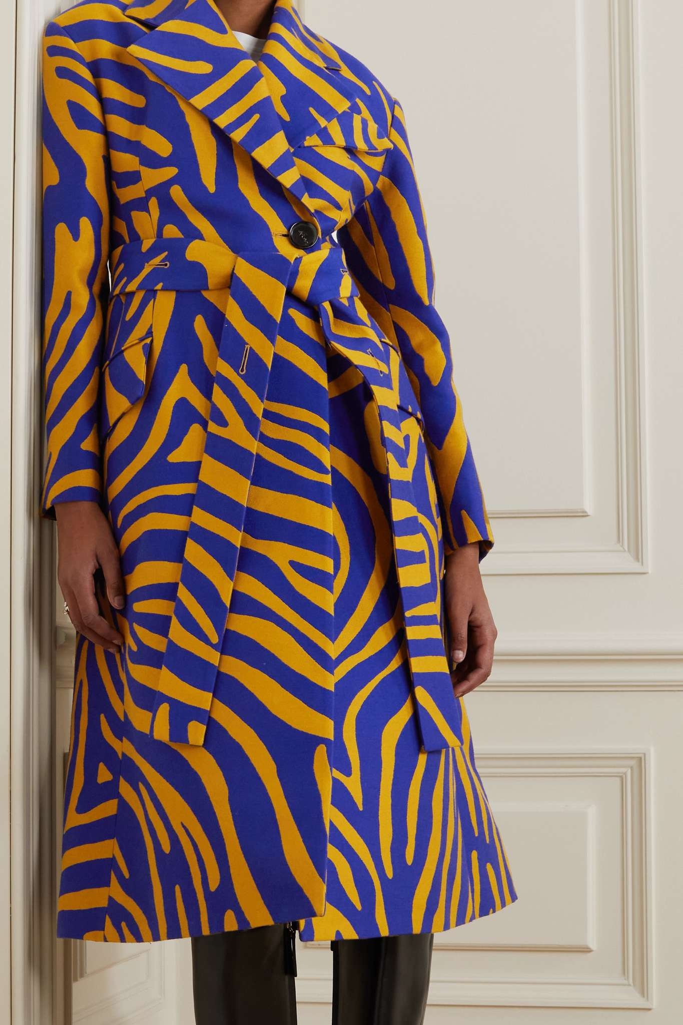 Zebra cotton and silk-blend jacquard coat - 3
