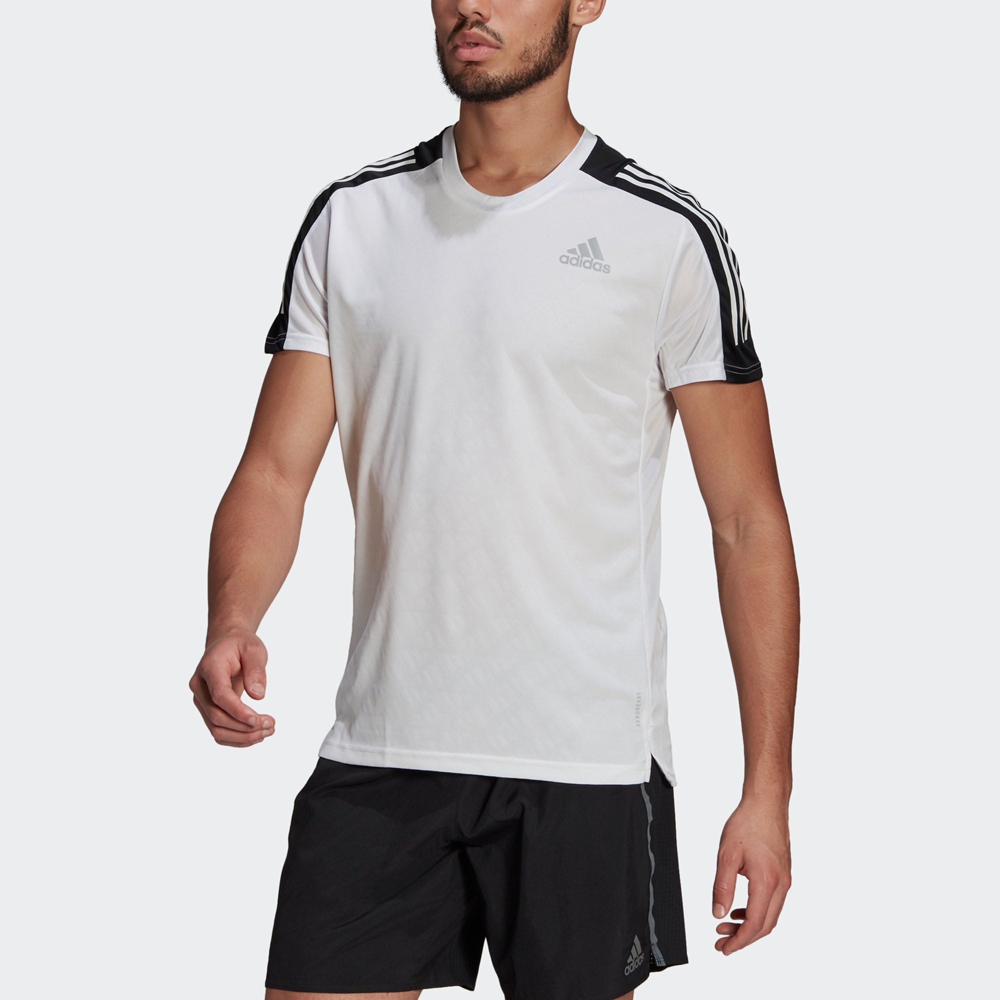 adidas Own The Run Tee Running Sports Round Neck Short Sleeve White GM1596 - 2