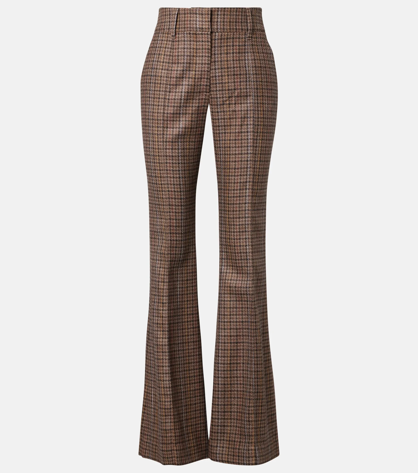 Rhein checked wool and cashmere flared pants - 1