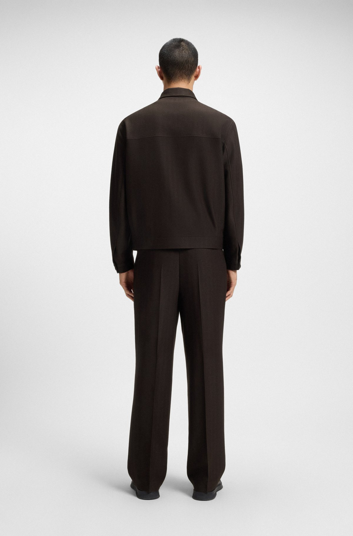 SLIM-FIT JACKET IN HERRINGBONE PERFORMANCE-STRETCH CLOTH - 4