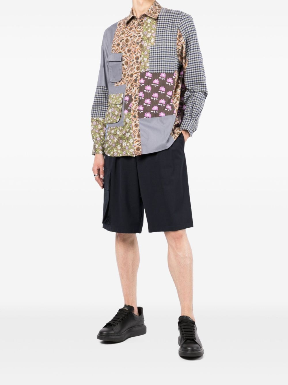 patchwork-design shirt - 2