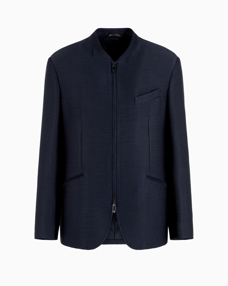 WASHED CUPRO CANNETÉ ZIP-UP JACKET 1