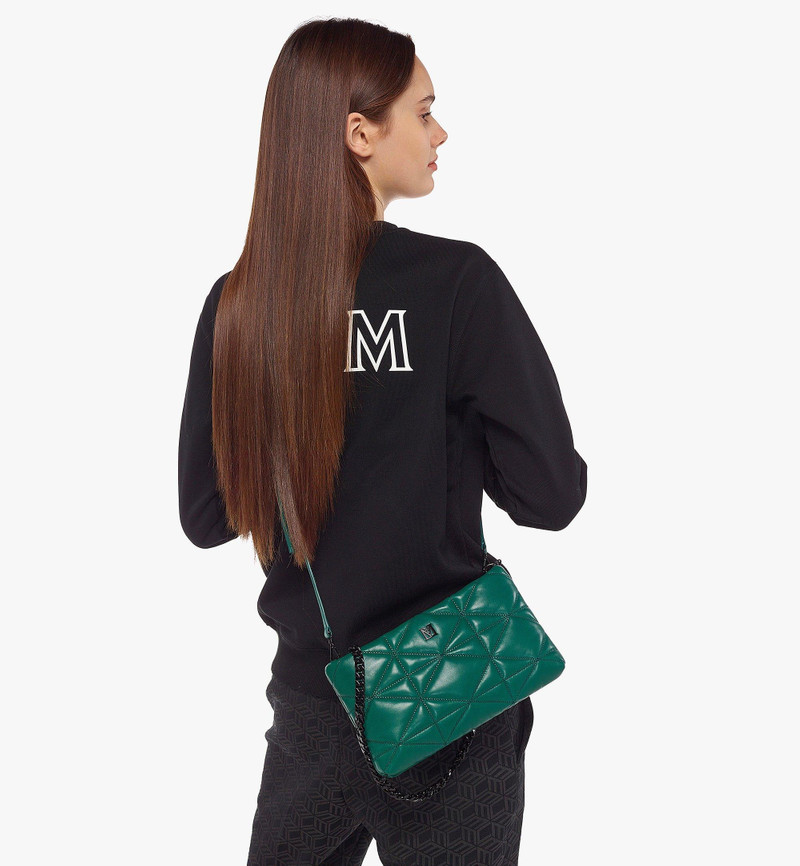 Travia Zip Pouch in Cloud Quilted Leather 6