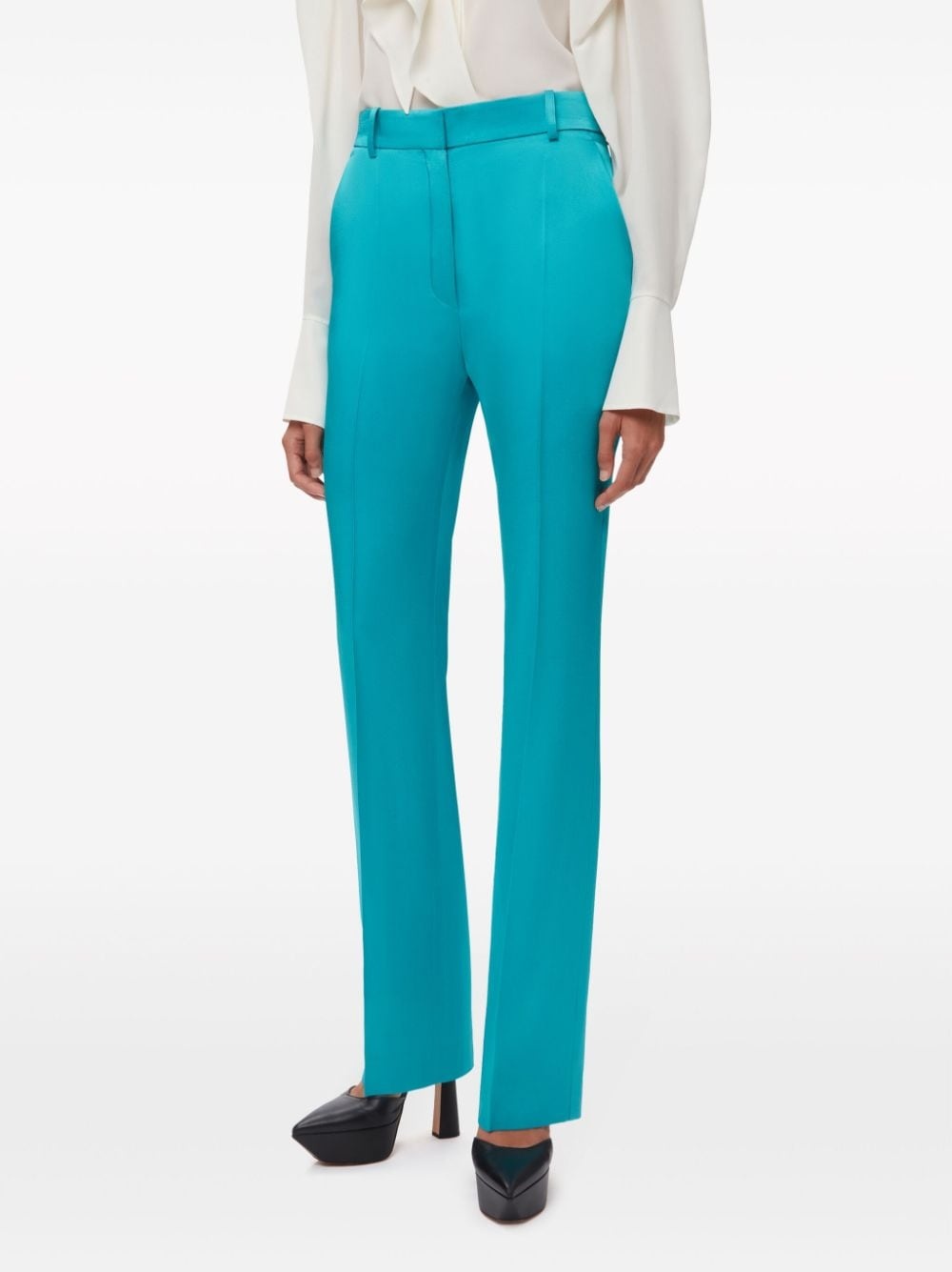 Cady slim-fit satin trousers - 3