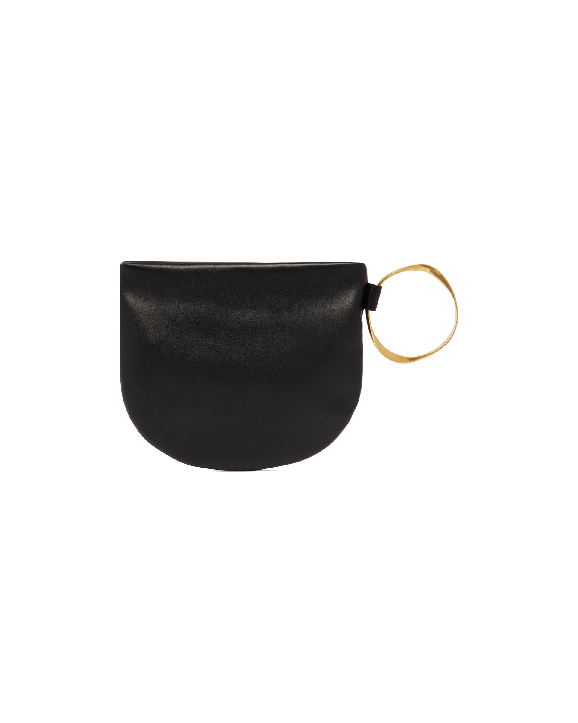 Black Geo Leather Clutch with Bracelet - 7