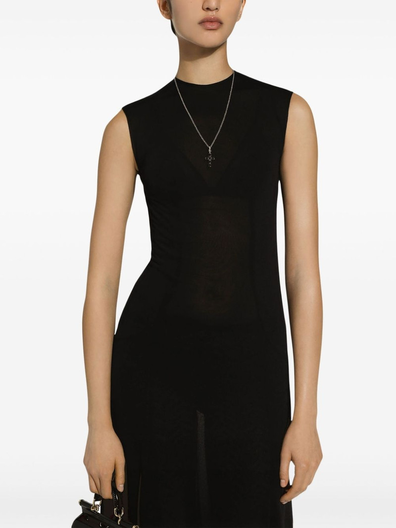 Organzino sleeveless flared 미디 드레스 5
