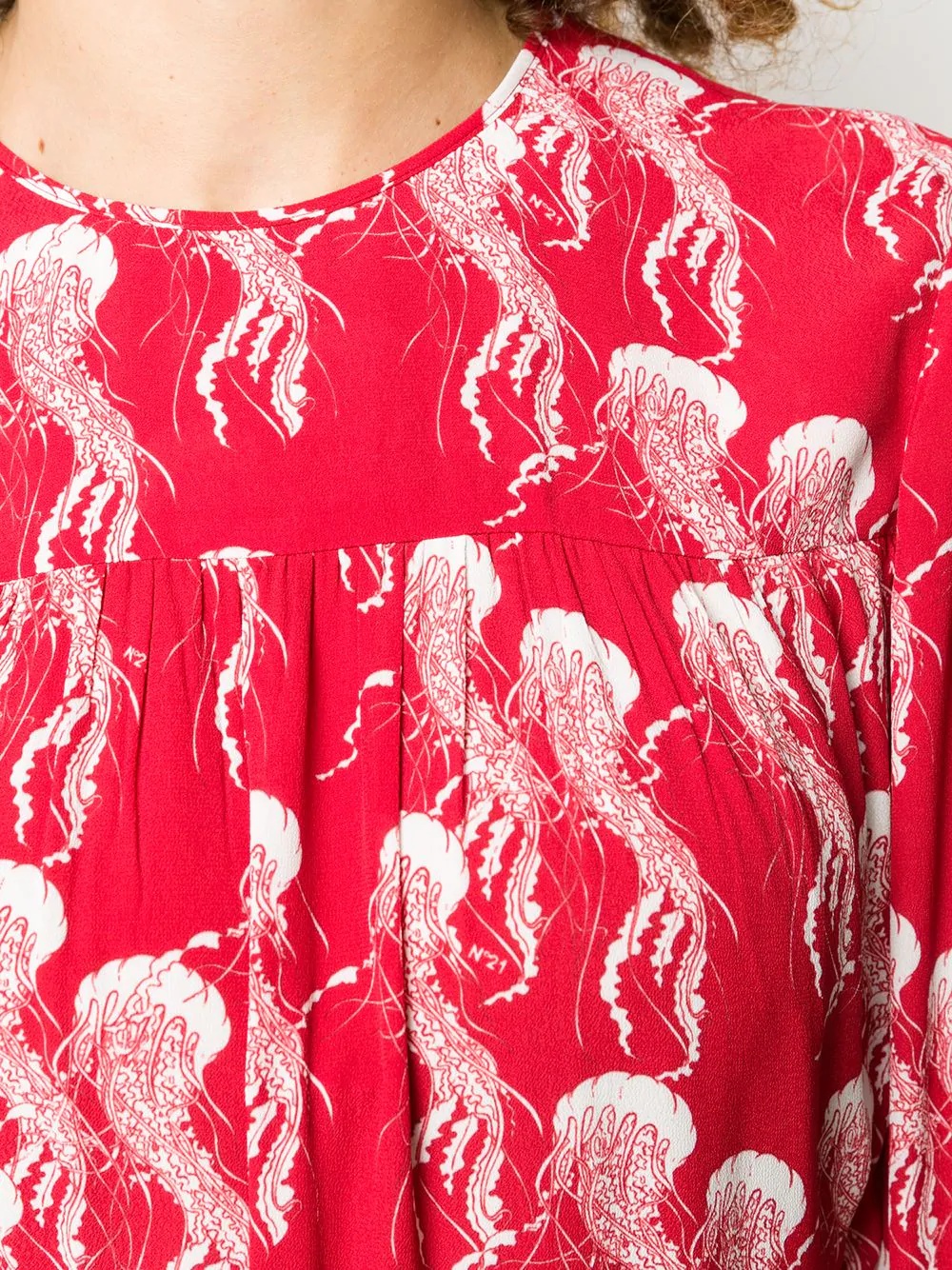 jellyfish-print wraparound dress - 5