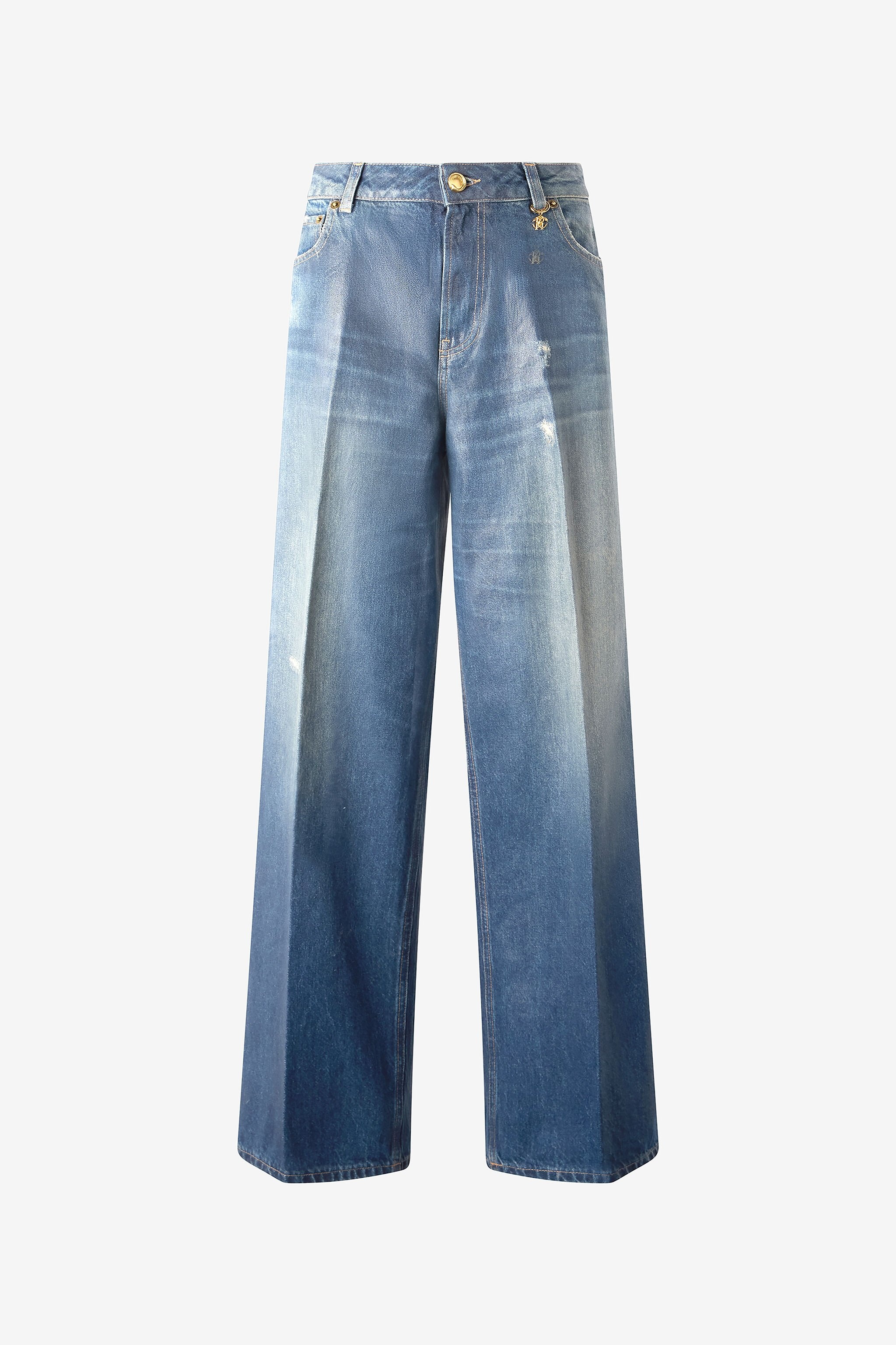Jeans With Mirror Snake Monogram Charm - 1
