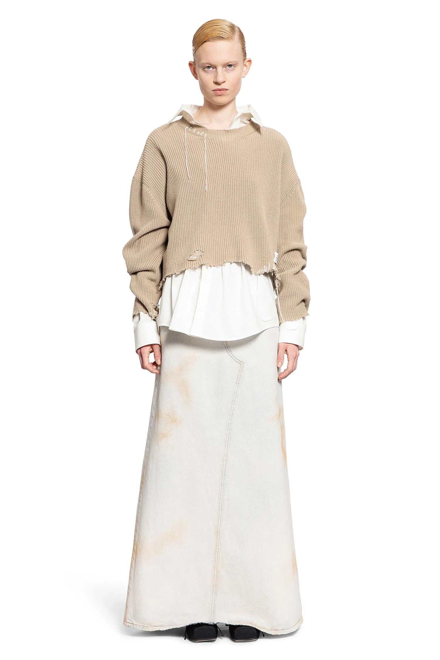 Long-Bleached-Denim-Skirt - 4