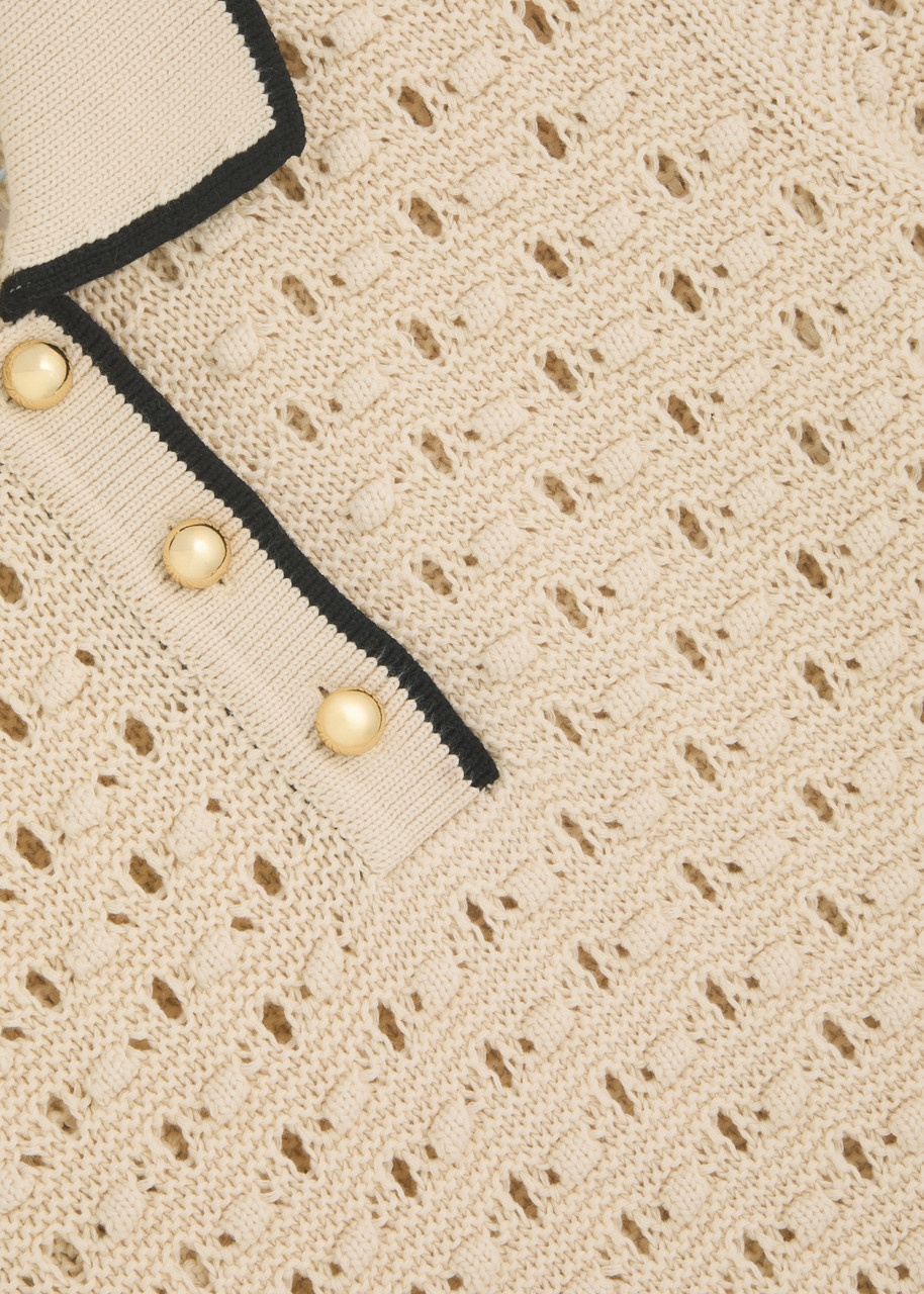 Frame The Bauble Open-knit Polo Shirt - 5