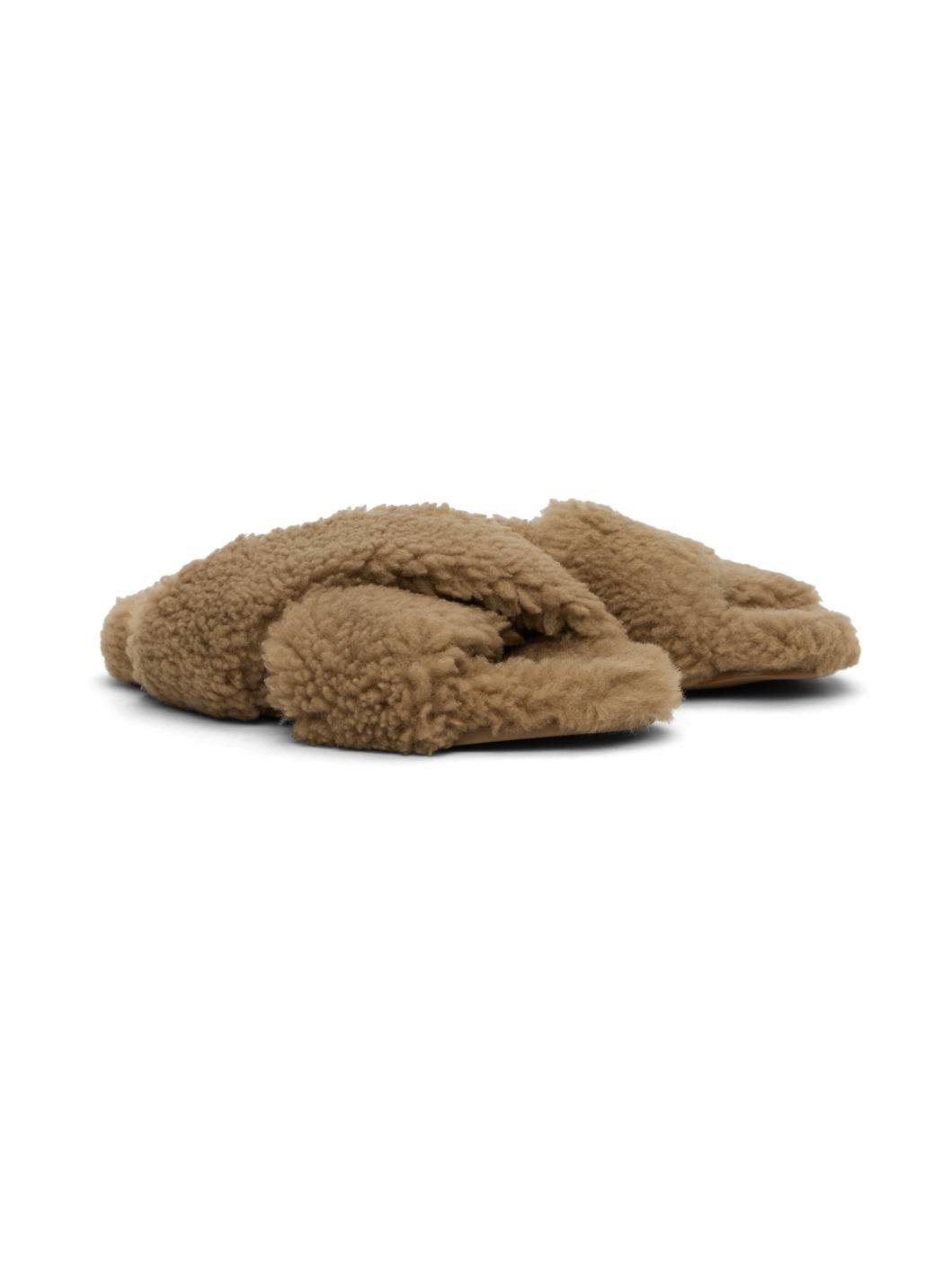 Tan Curly Merino Slippers - 4