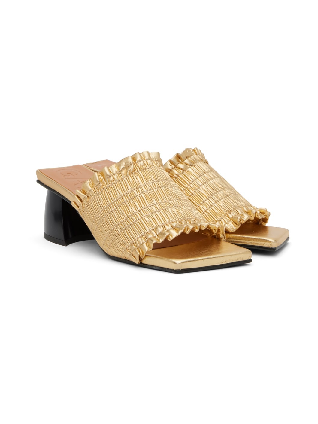 Gold Smock Mules - 4