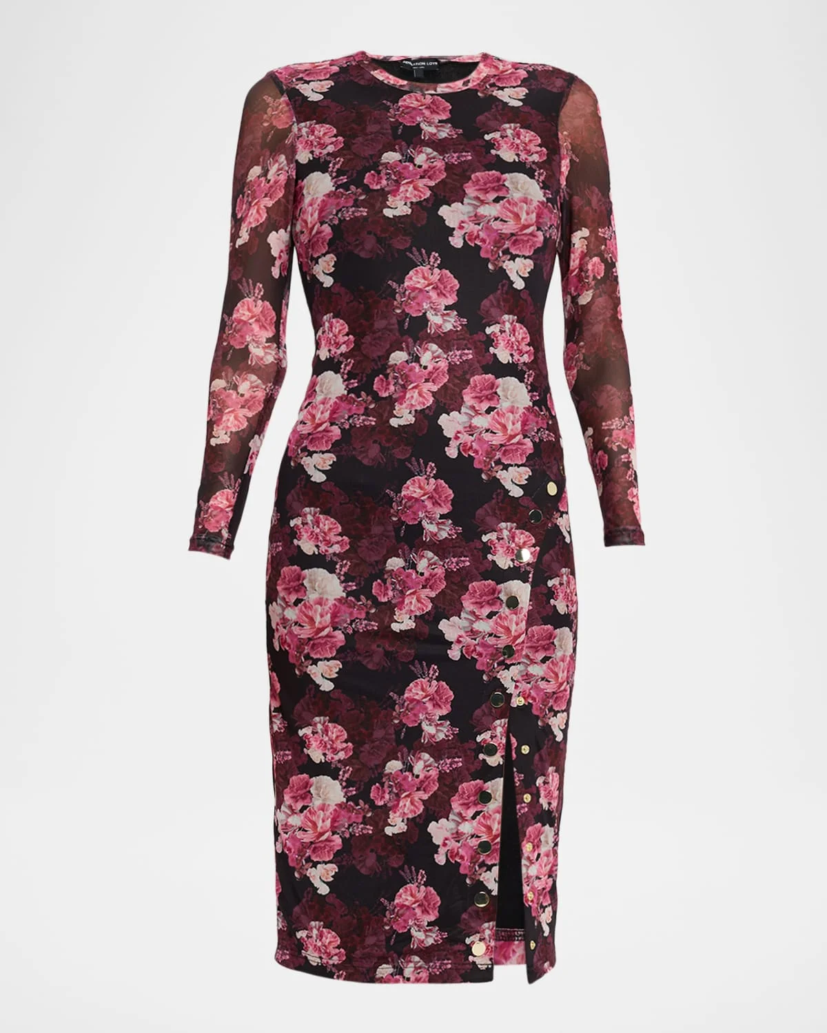 Monique Floral Bodycon Midi Dress - 1