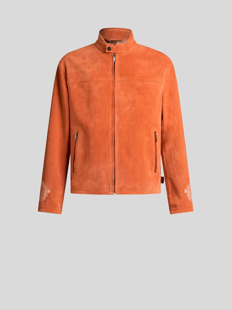 LEATHER JACKET WITH EMBROIDERIES - 1