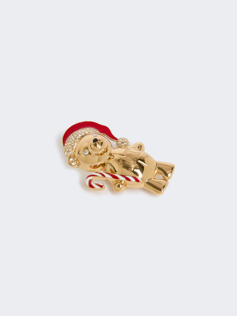 Max Mara SHINY Metal teddy bear brooch outlook
