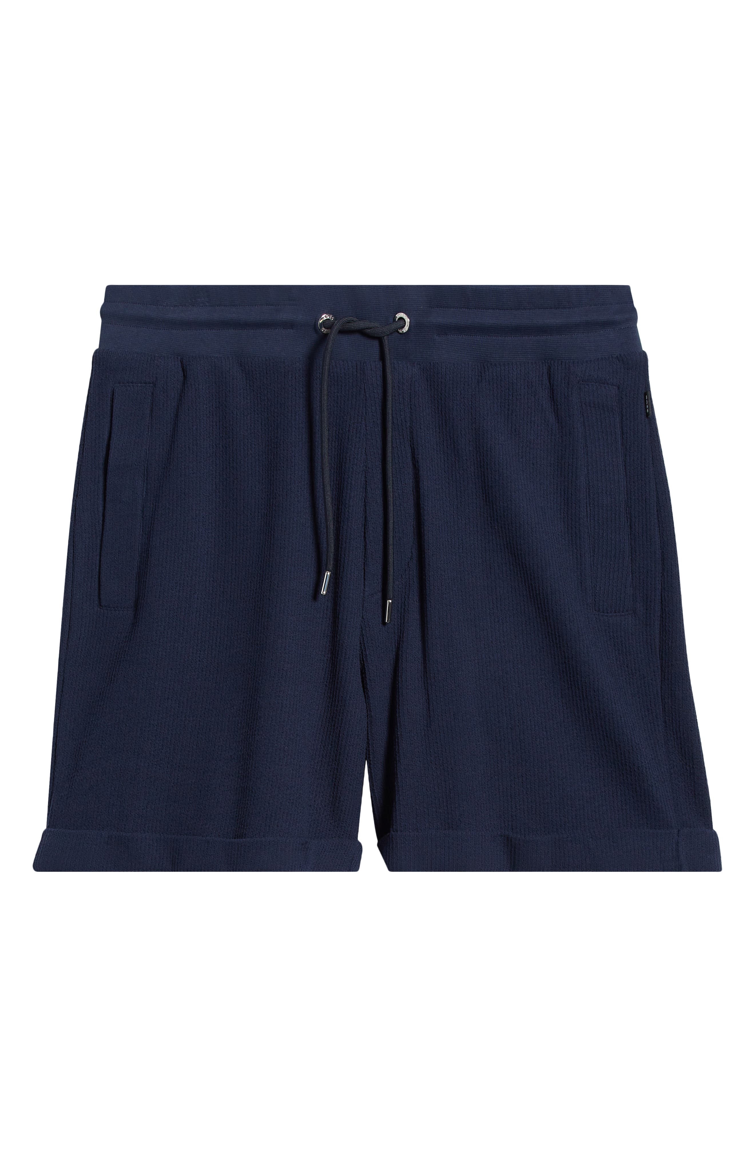 BOSS Lasdun Cotton Gauze Drawstring Shorts in Dark Blue at Nordstrom - 5