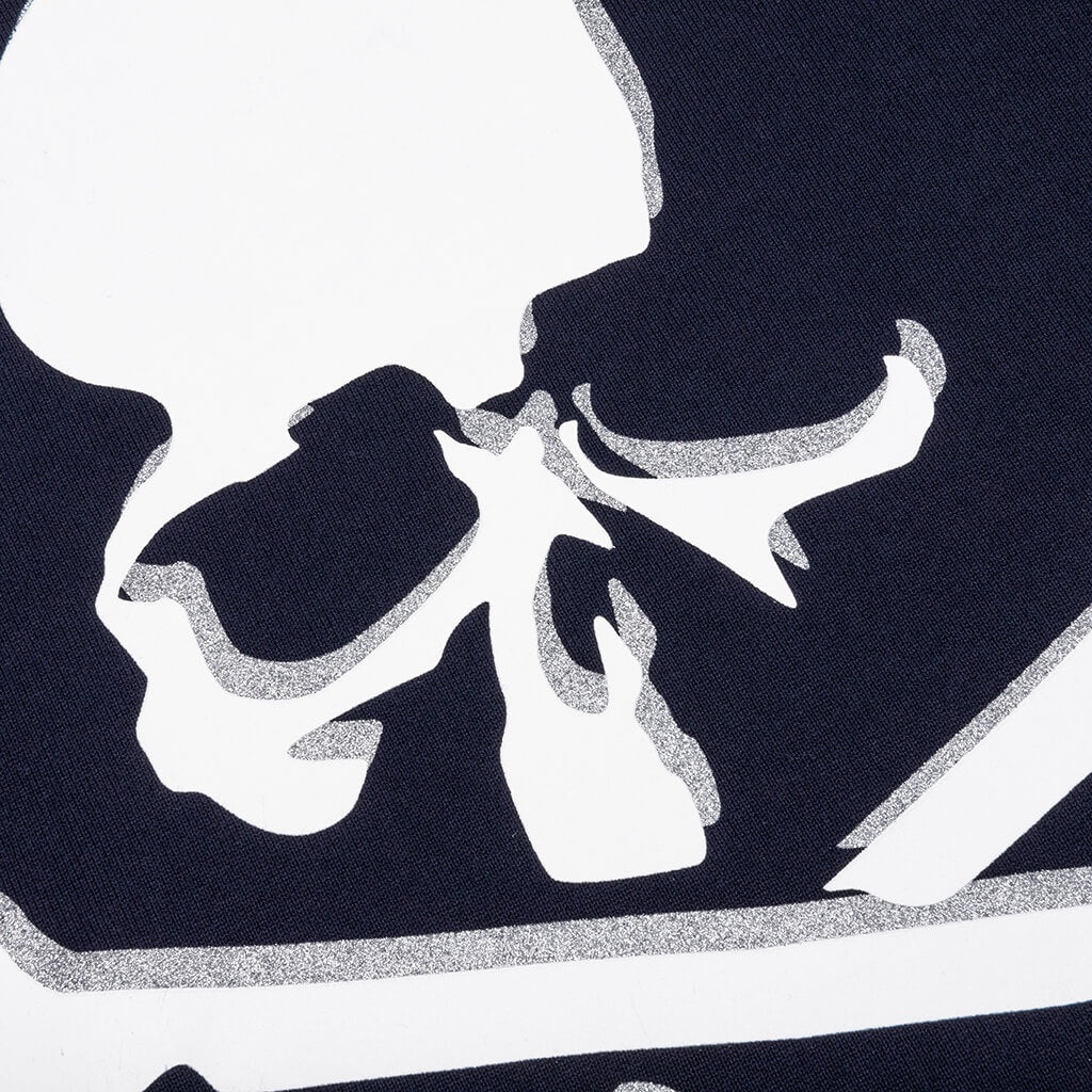 LOGO AND SKULL HOODIE - NAVY - 5