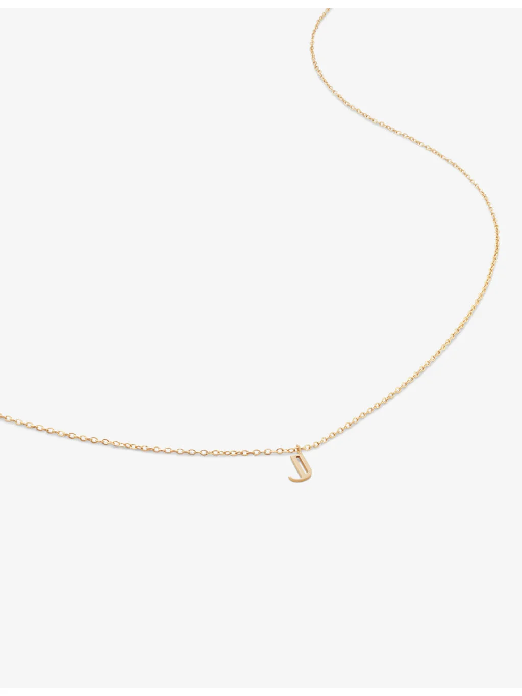 Small letter J 14ct yellow-gold pendant necklace - 1
