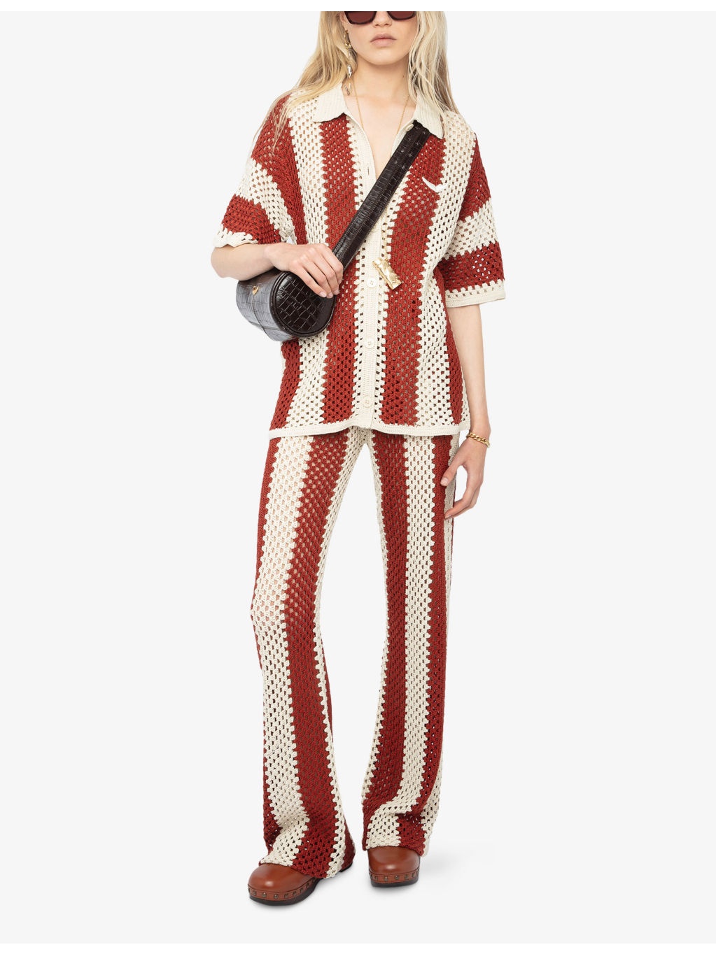 Ciara Striped Cotton-Crochet Shirt - 2