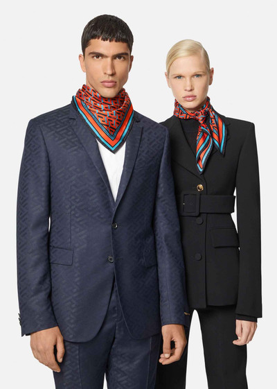 VERSACE La Greca Print Silk Foulard outlook