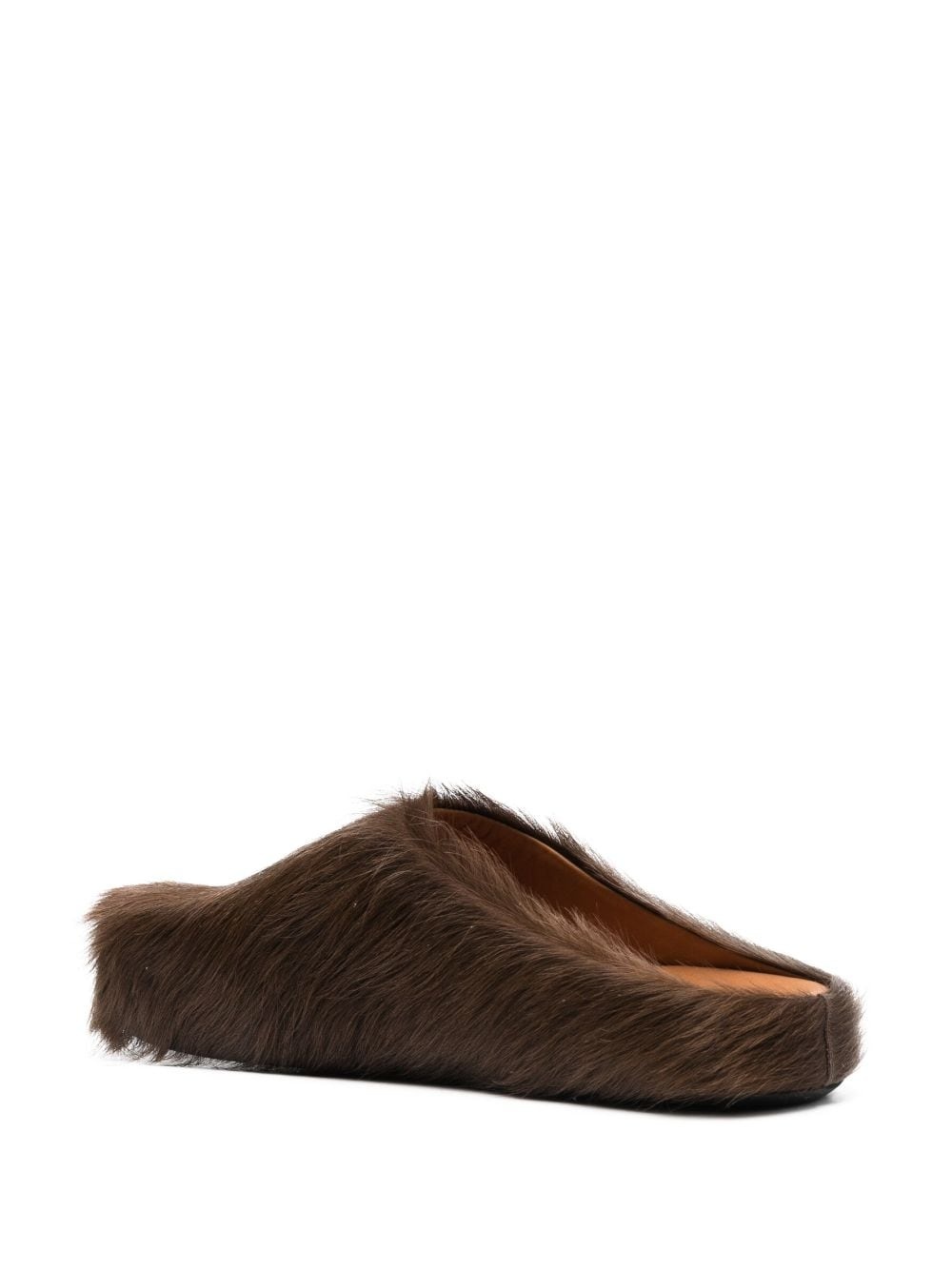 fur-trimmed sabot slippers - 3