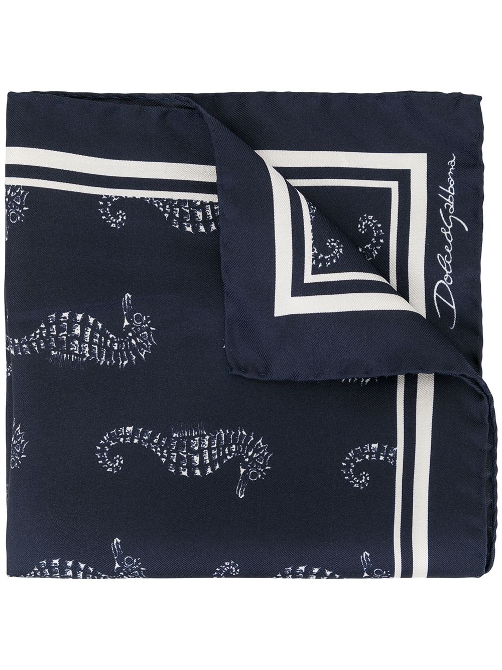 seahorse print pocket handkerchief - 1