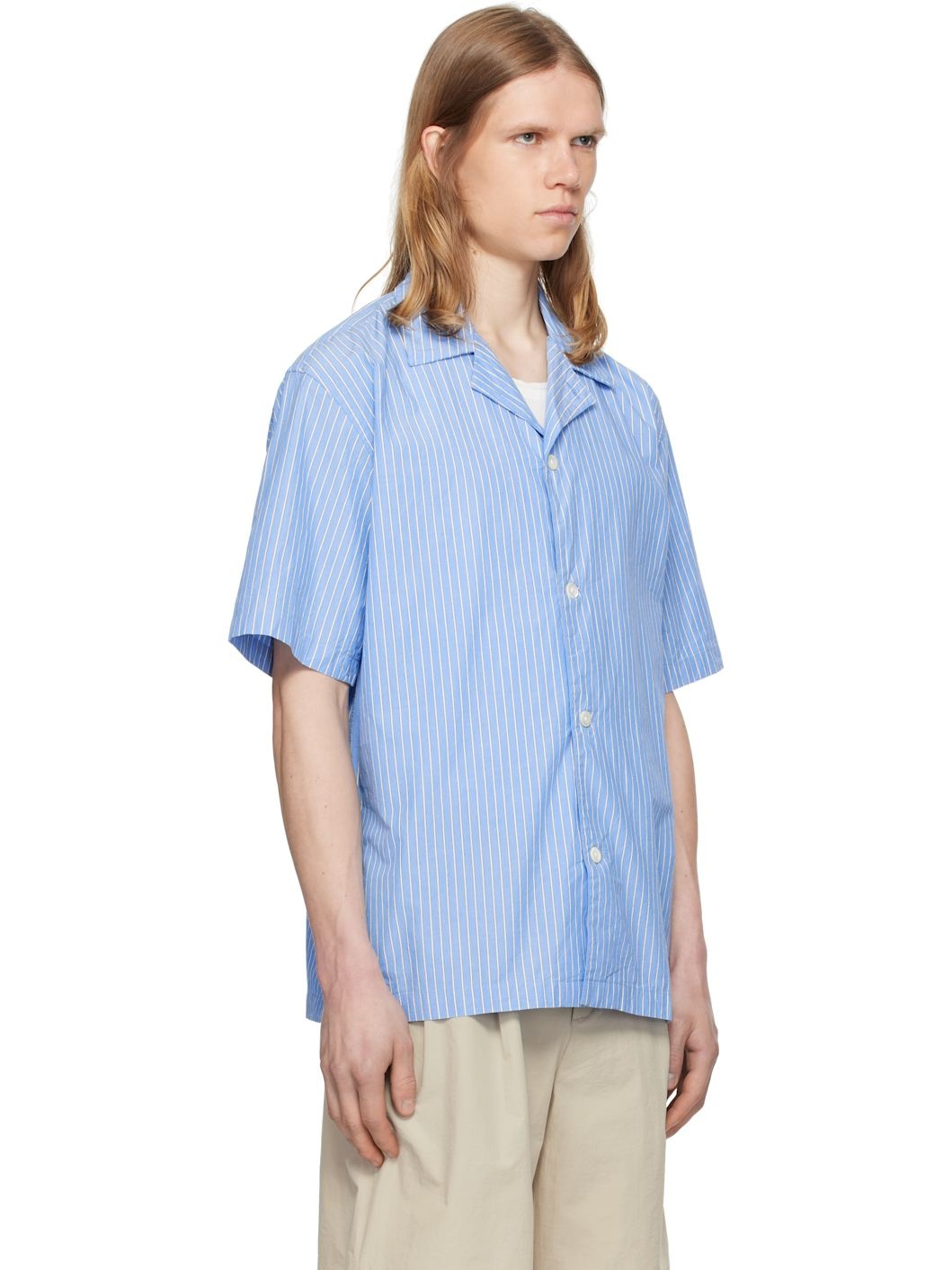 Blue Mads Poplin Stripe SS Shirt - 2
