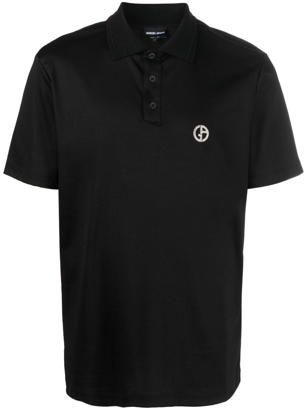 logo-embroidered cotton polo shirt - 1