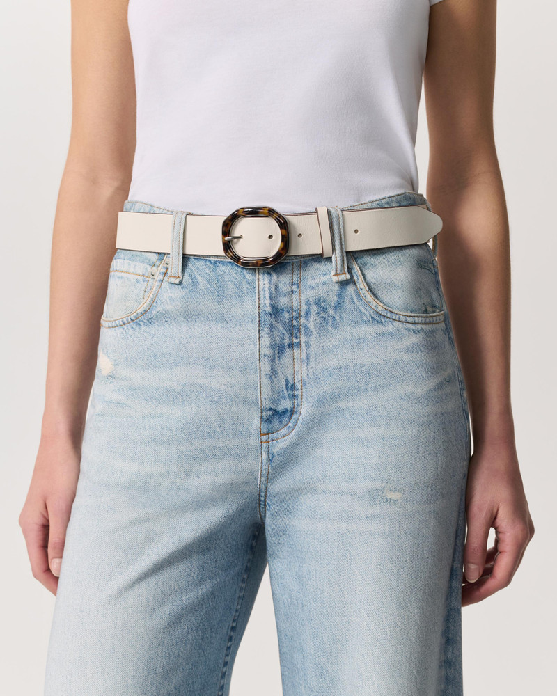 rag & bone Audrey Tortoiseshell-Buckle Leather Belt outlook