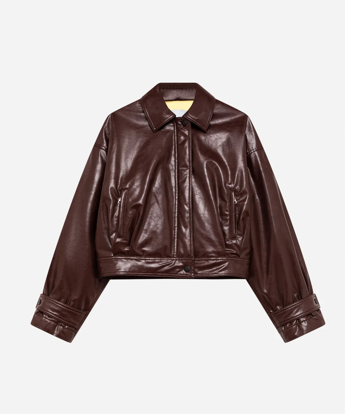 Faux leather bomber jacket - 1