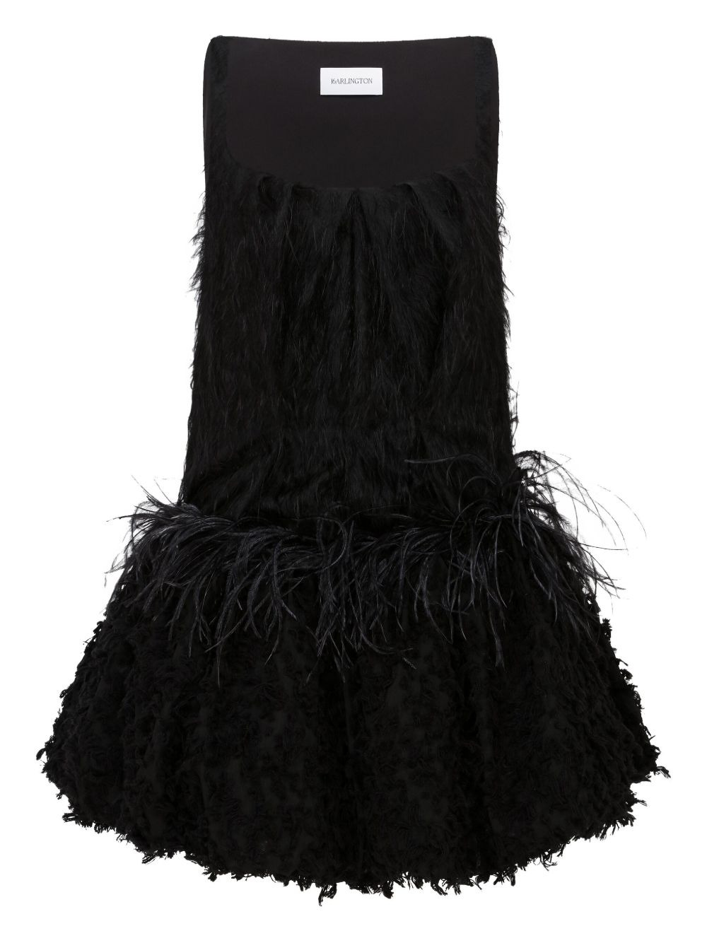 Lasa feather-embellished mini dress - 1