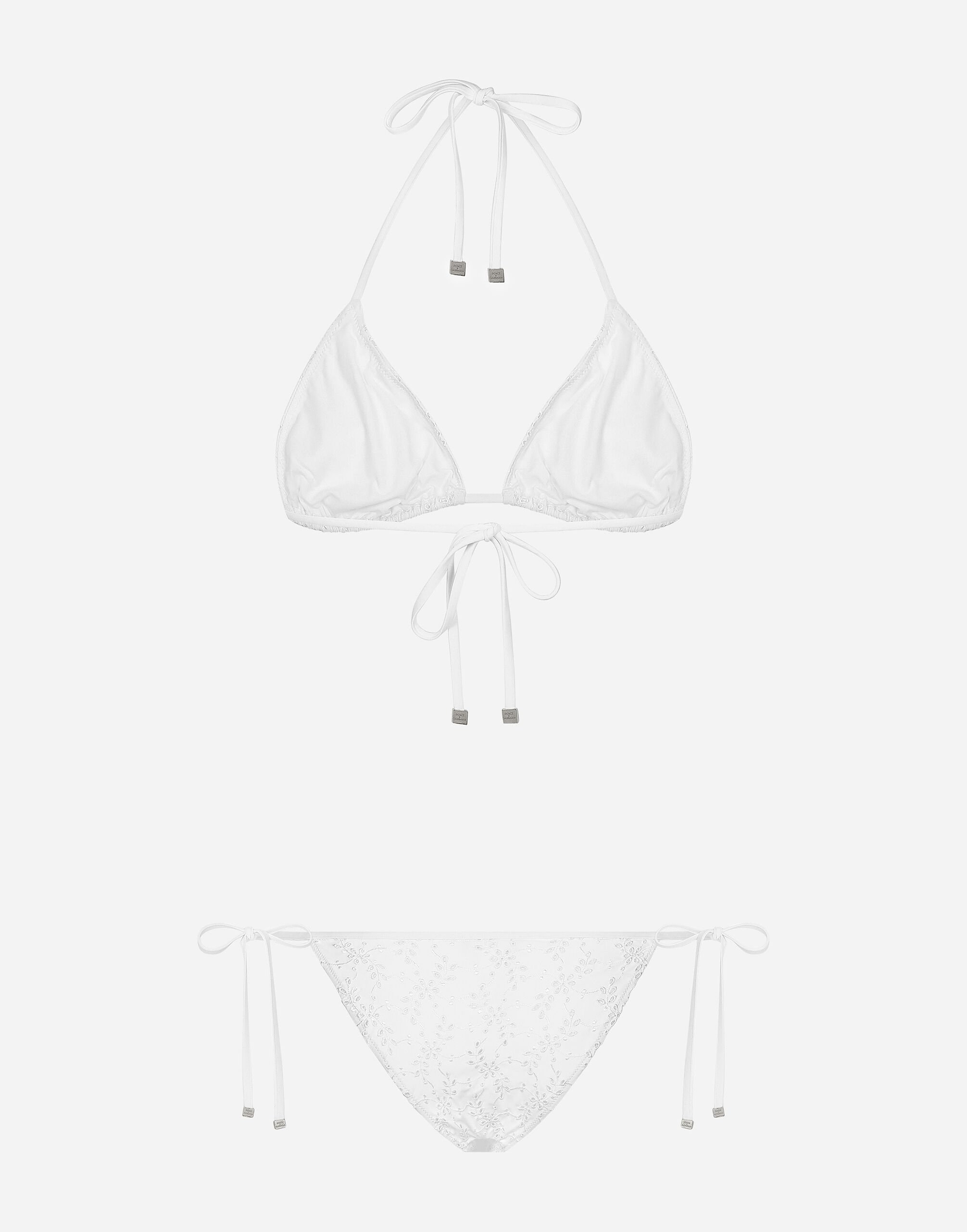 Broderie anglaise triangle bikini - 2