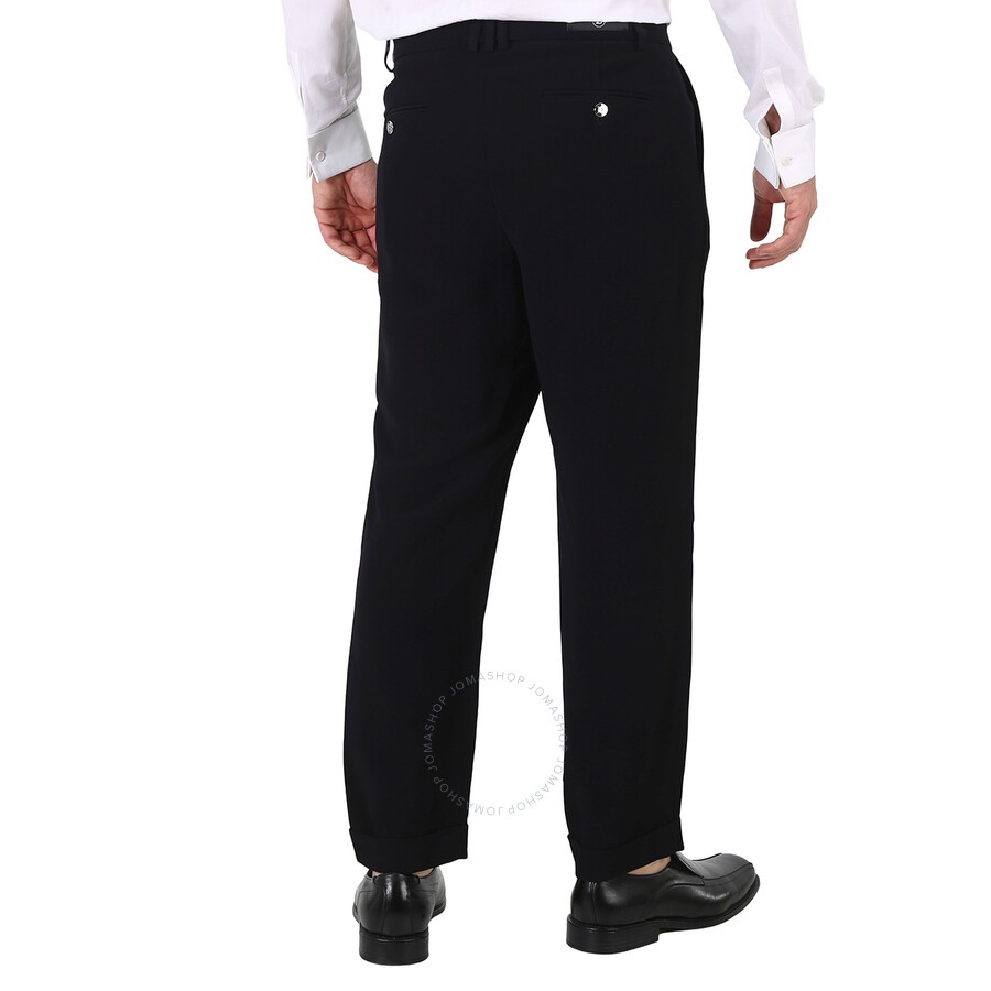 Balmain Men's Black Straight-leg Crepe Trousers - 6