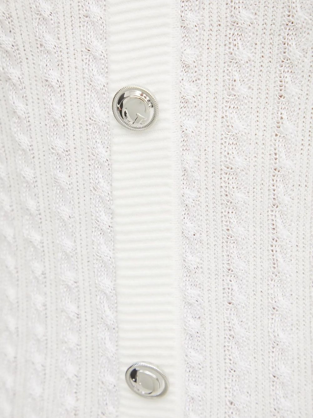 cable-knit button-front mini dress - 4