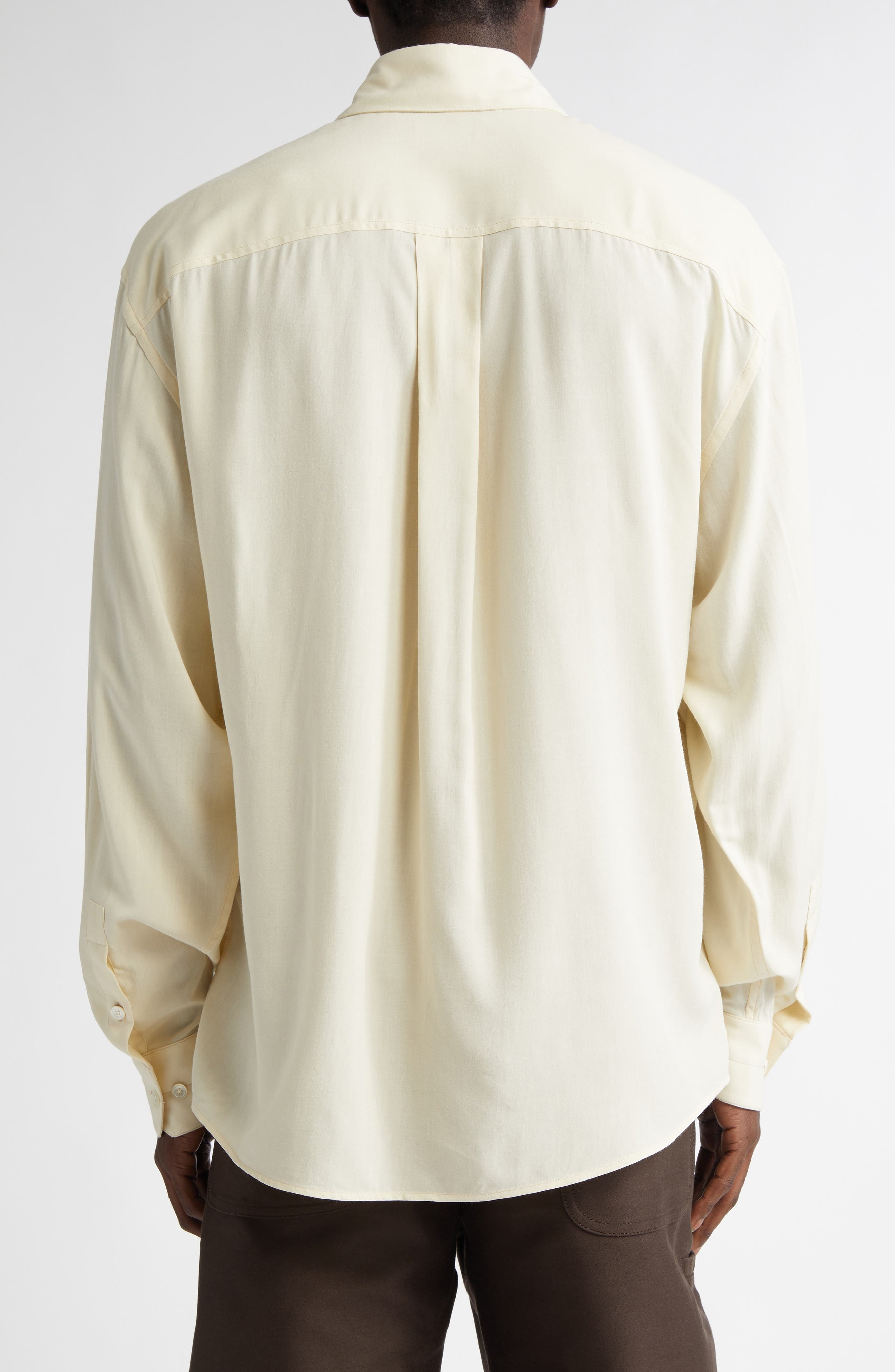 Lemaire Relaxed Fit Button-Up Shirt in Cream Ye507 at Nordstrom - 3