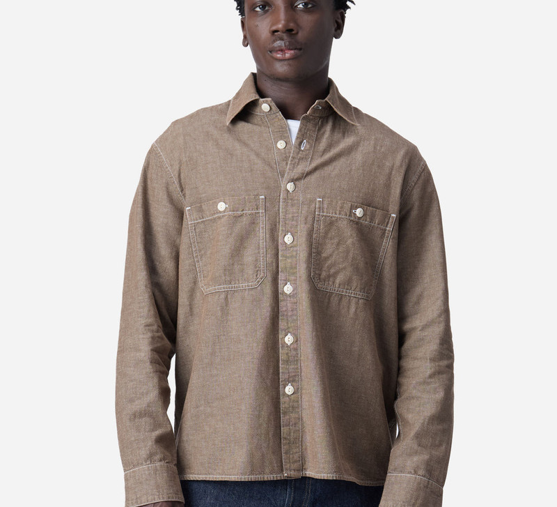 3sixteen Utility Shirt - Brown Chambray outlook
