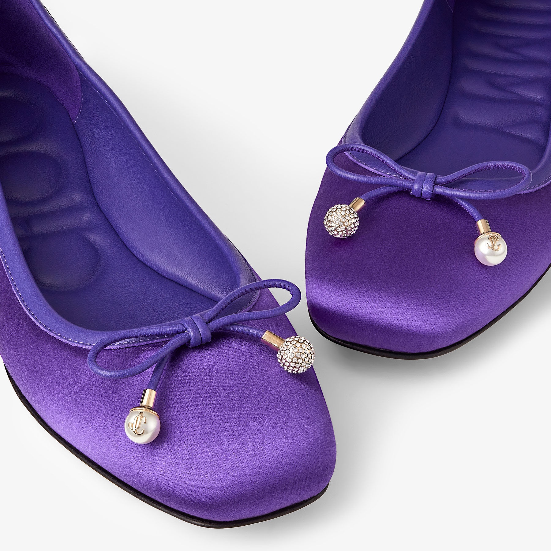 Elme Flat
Purple Satin Flats with Pearl Embellishment - 3