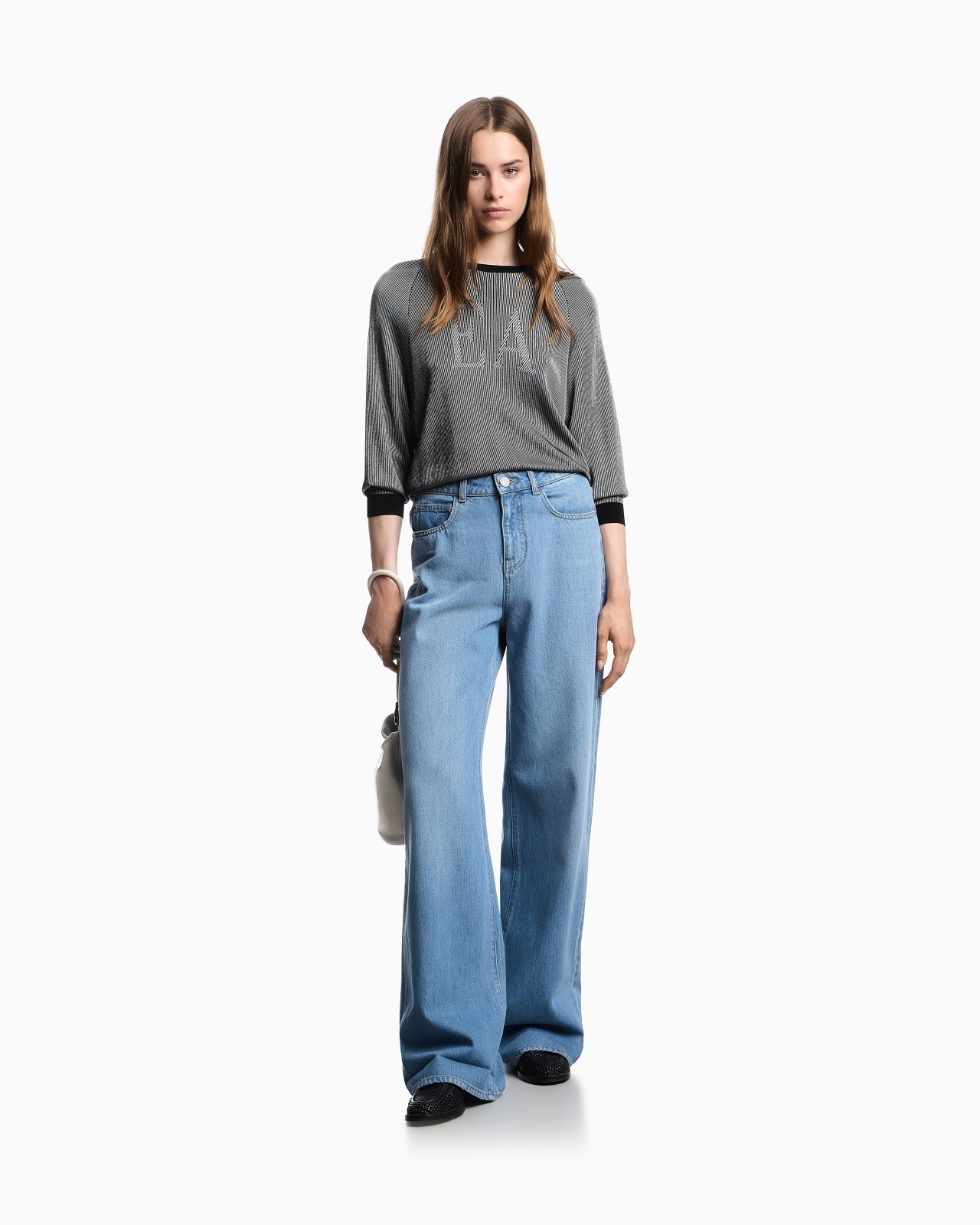 J8B WIDE-LEG, WORN-EFFECT DENIM JEANS - 2