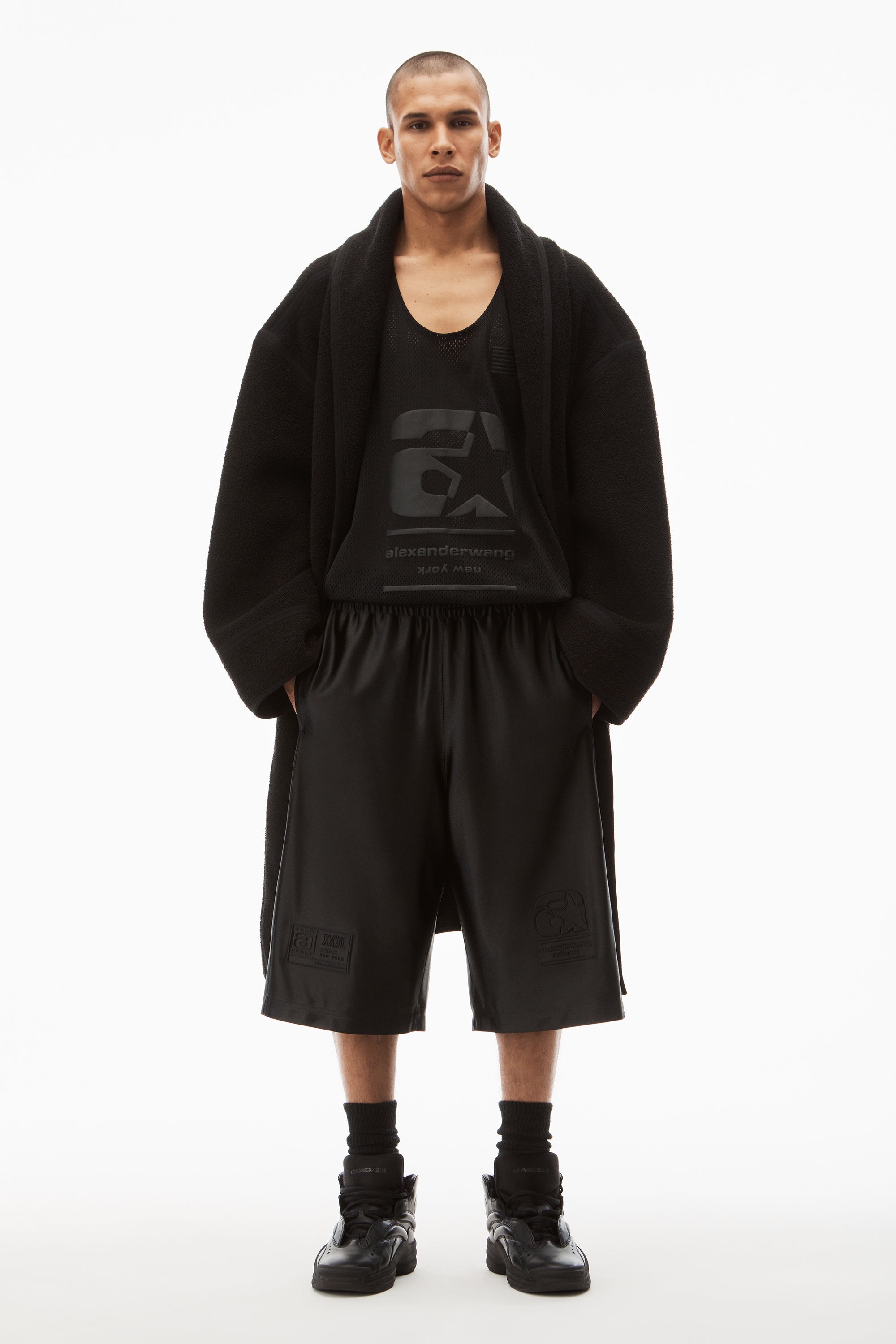 BASKETBALL SHORTS IN SATIN FAILLE JERSEY - 2