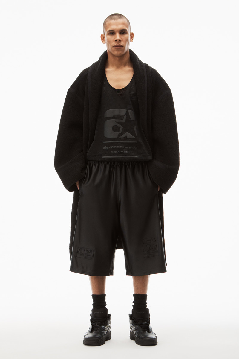 Alexander Wang BASKETBALL SHORTS IN SATIN FAILLE JERSEY outlook