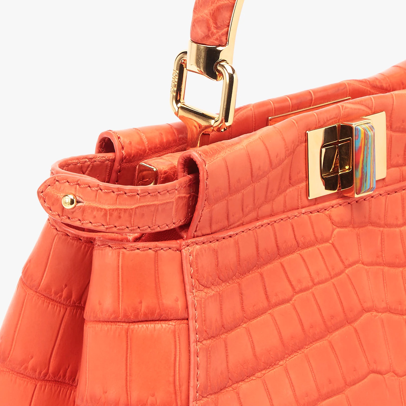 Red crocodile leather bag - 5