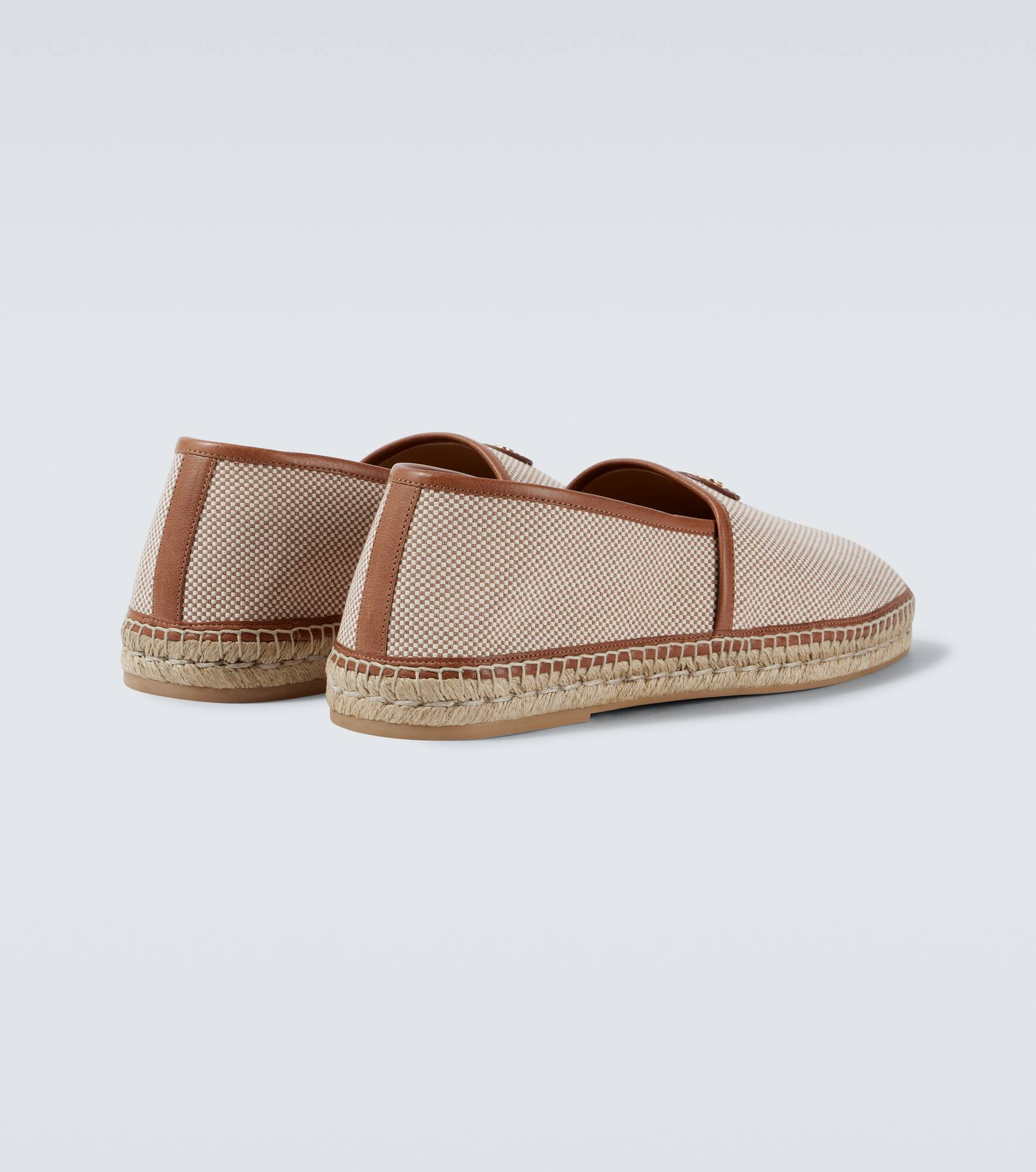VLogo leather-trimmed canvas espadrilles - 6
